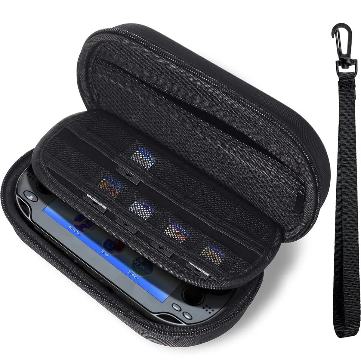 BONAEVER BONAEVER EVA Hard Travel Case for PS Vita 1000, 2000, PSP 3000 Black 10 Game Slots — product photo