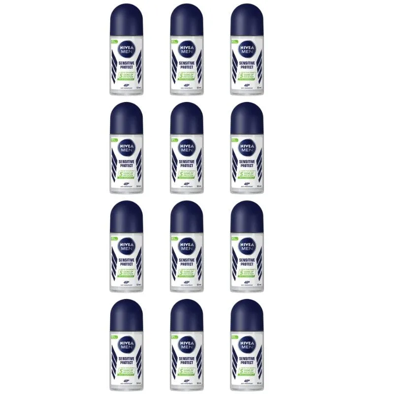 Nivea Nivea NIVEA-DEO-12PK Roll On Sensitive Protect Men 50 ml 12 Pack skin care — product photo