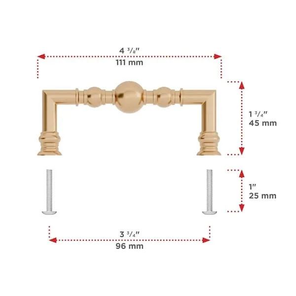 RICHELIEU RICHELIEU Firenze 3 3/4-inch (96 mm) Champagne Bronze hardware — product photo
