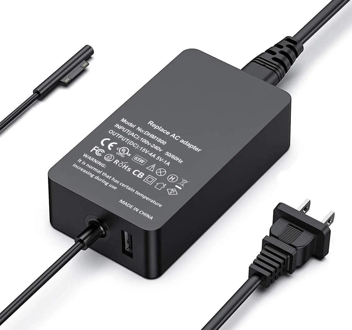 Kenuco Kenuco 65W 15V 4A Surface Pro Charger with USB Port — product photo