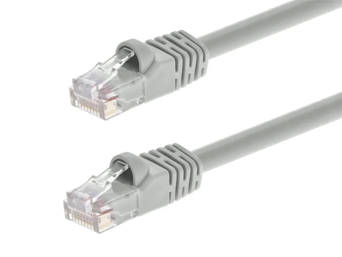 Gray Cat5e Ethernet patch cable 14 ft with snagless RJ45 connectors