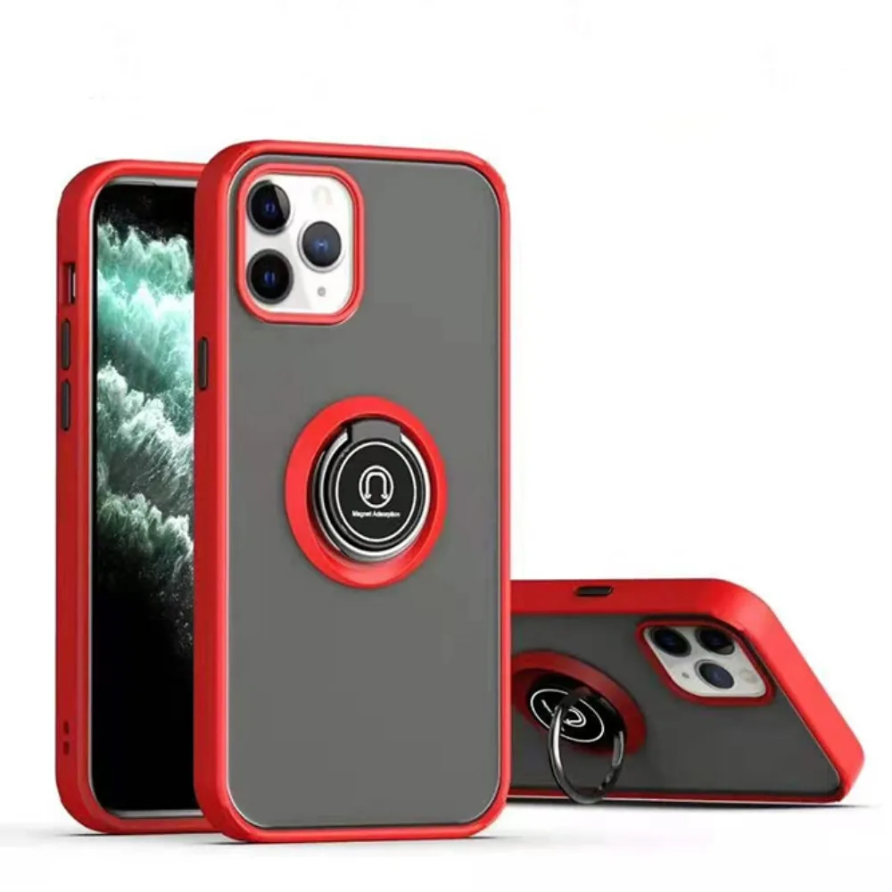 Ice Ice Frosted Translucent Case with Magnetic Ring Kickstand for iPhone 13 Pro 6.1 Red — product photo