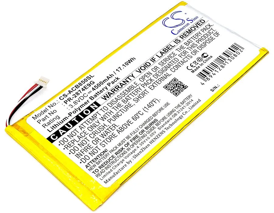 Estry Estry 4500 mAh battery for Iconia One 8 B1-850 A6001 B1-850-K35X PR-2874E9G — product photo