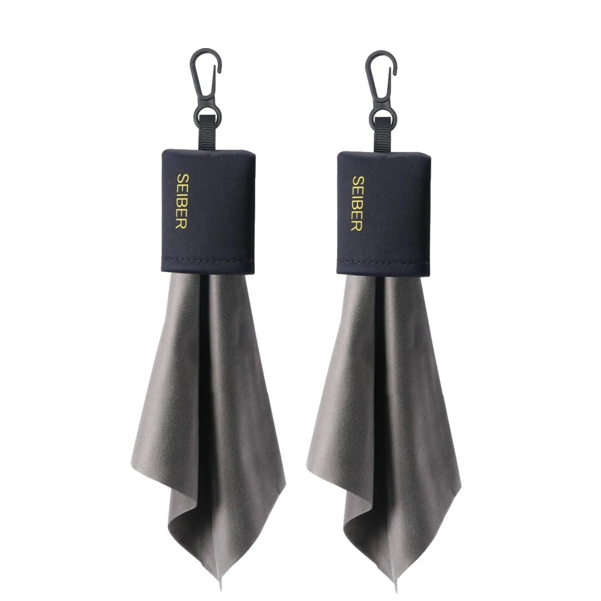  Viator Gear CLOTHMIX6-BK2 Microfiber Glasses Cleaning Cloth Keychain with Portable Pouch Black 2pcs — product photo