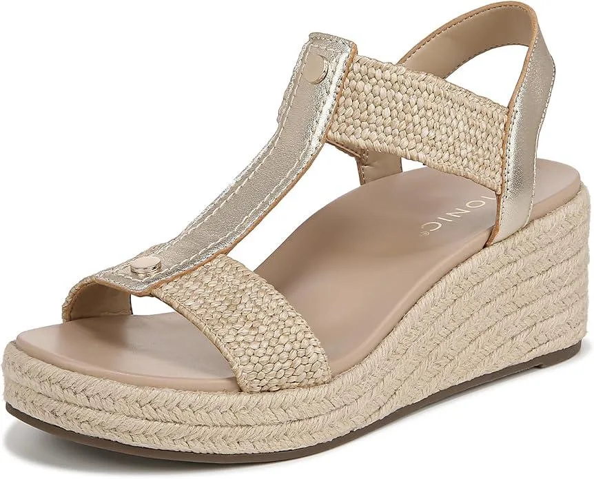 Vionic Group LLC Vionic Calera Wedge Sandal Gold Metallic Leather Size 10 — product photo