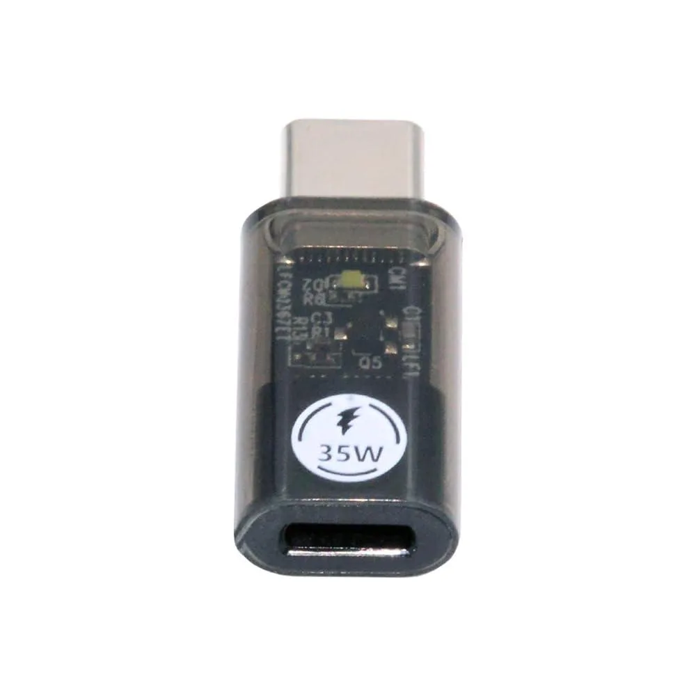 Transparent USB-C male to 8-pin female adapter with LED indicator