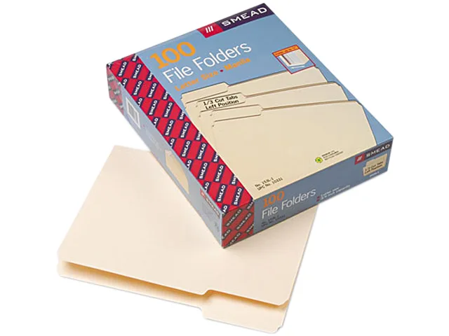 Box of 100 letter-size manila file folders 11-pt stock