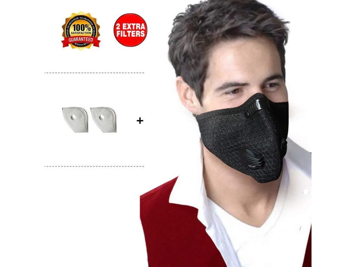 BONAEVER BONAEVER Activated Carbon Anti-Pollution Mask with 2 Filters 98% PM2.5 3.2oz — product photo