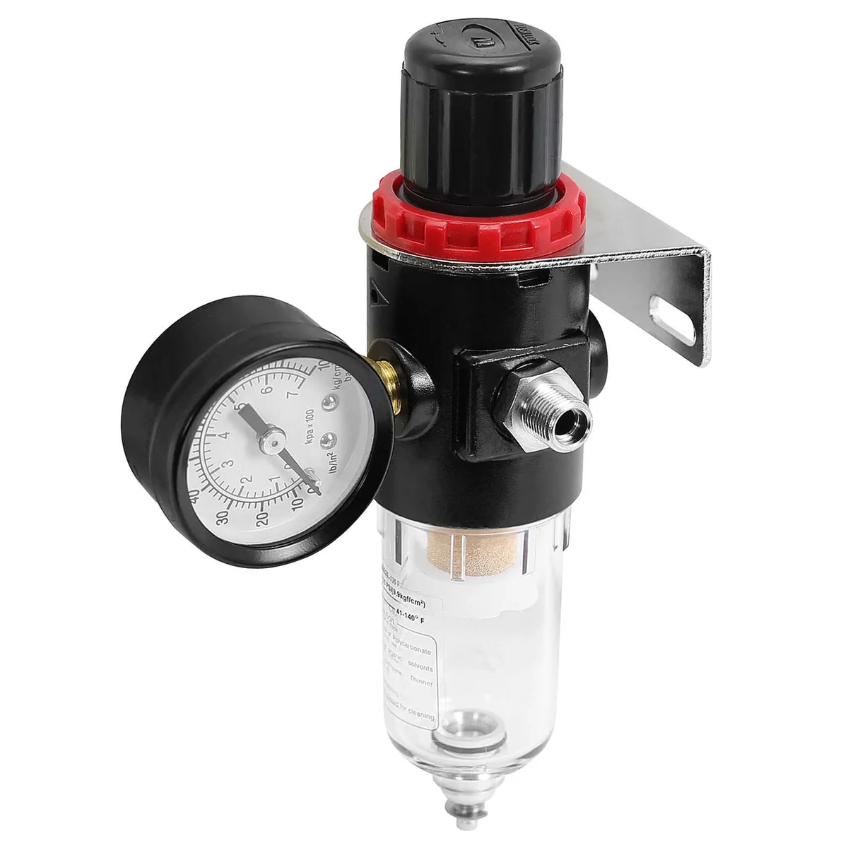 POINTZERO POINTZERO Airbrush Compressor Regulator with Water-Trap Filter 135 PSI — product photo