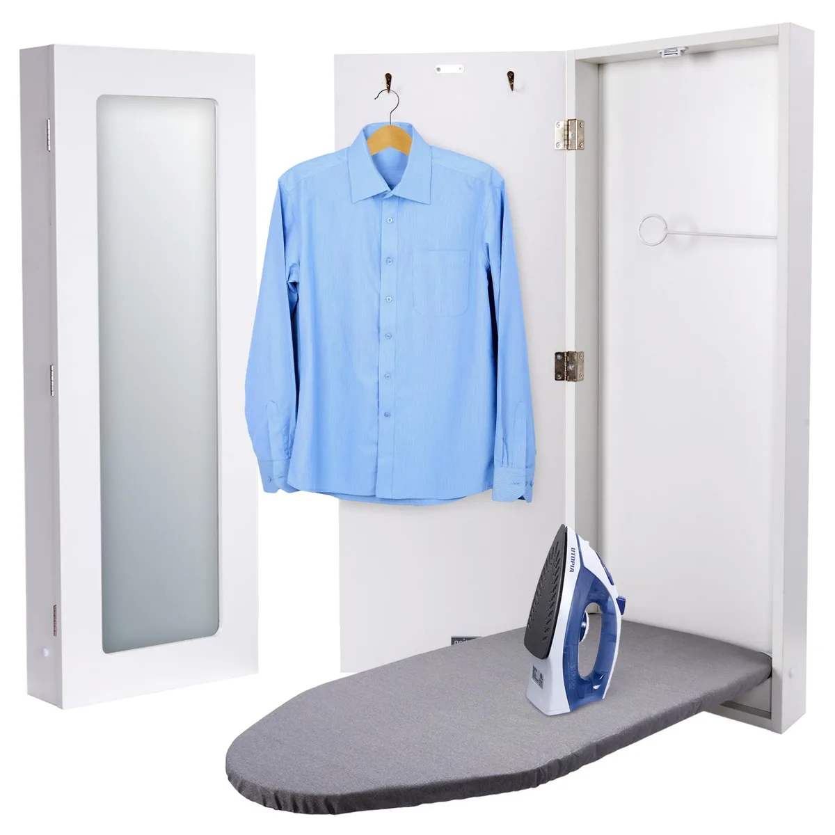 Ivation Ivation IVAIBCWMLD Ironing Board Cabinet with Mirror White 37.8"L x 14.2"H 23.1 lbs — product photo