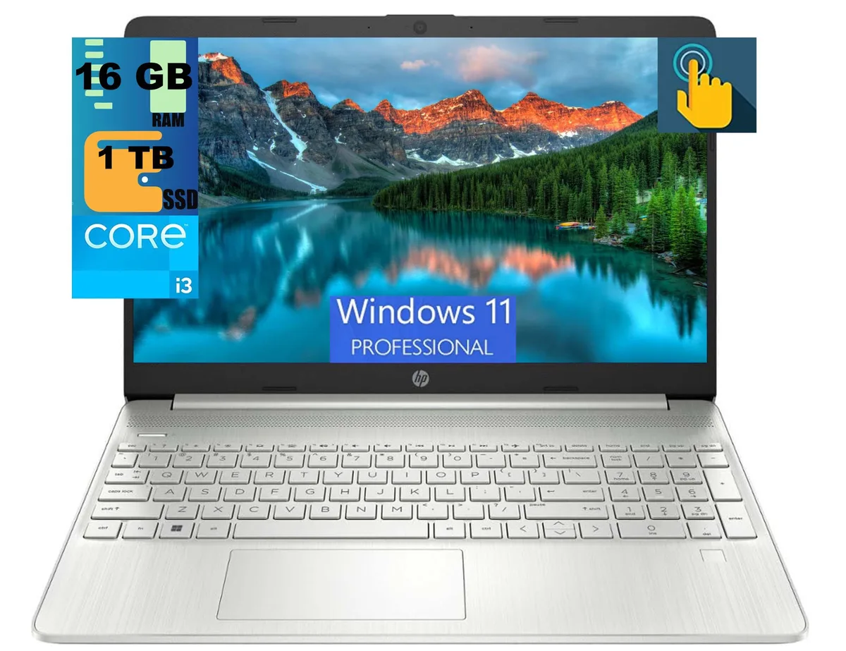 HP HP 15 Raider 15.6" Touchscreen i3-1115G4 16GB 1TB PCIe Silver — product photo