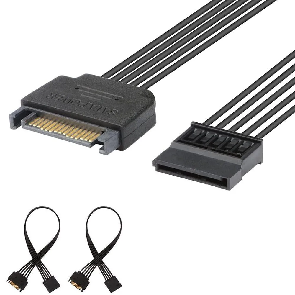Vszerda Vszerda 15 Pin SATA Power Extension Cable 10 inch Black 2 Pack — product photo