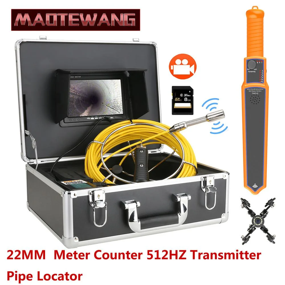 visiPower visiPower 9" Sewer Inspection Camera DVR 512Hz Locator 22mm IP68 1000TVL 12 LED 40/131ft — product photo