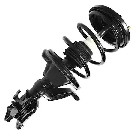 Unity 11641 front left complete strut assembly, silver metal coil spring and housing