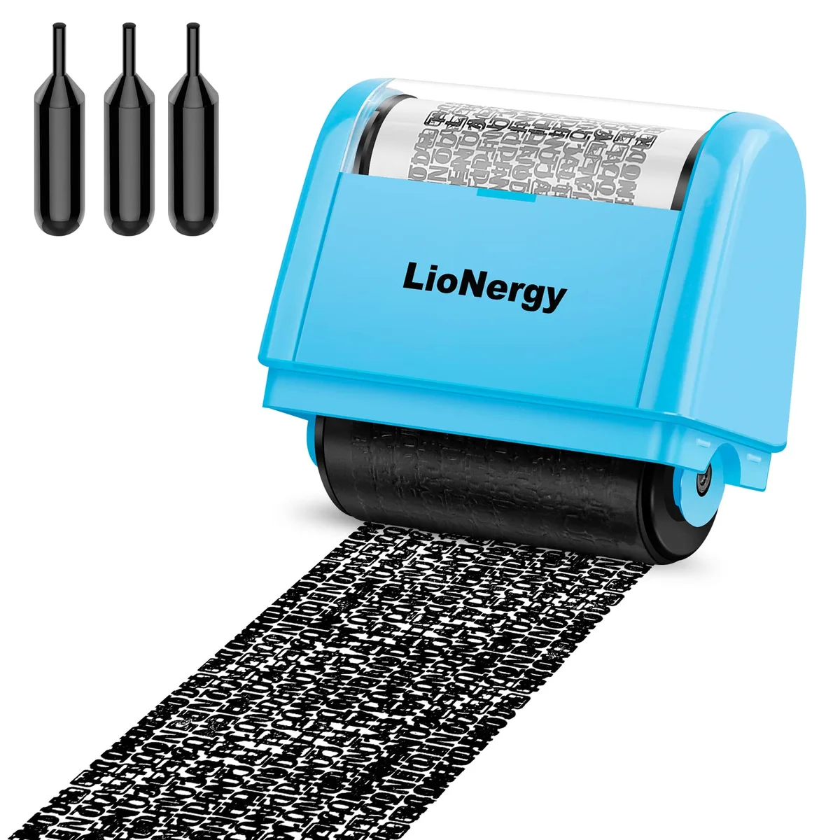  Lion Security Roller Stamp 1.5 in Blue 3 Refills — product photo