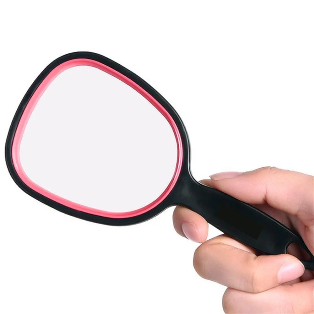  mpowtech Handheld Mirror 6.11" x 2.95" Black Plastic Oval — product photo