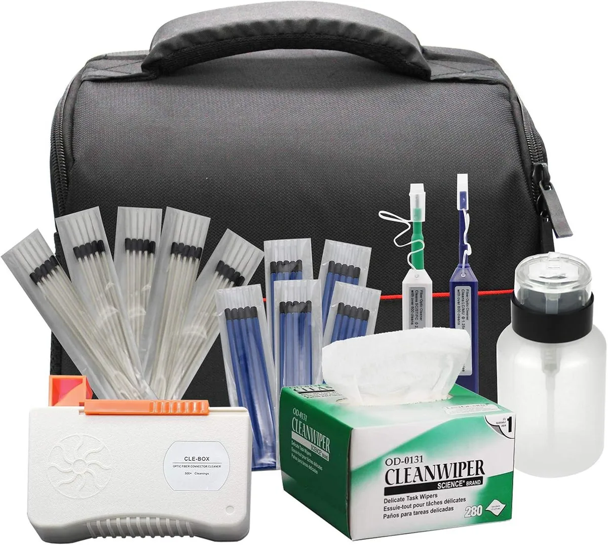 BFKK BFKK Fiber Optic Cleaning Kit 1.25mm 2.5mm Pens Cassette Wipes Bag — product photo