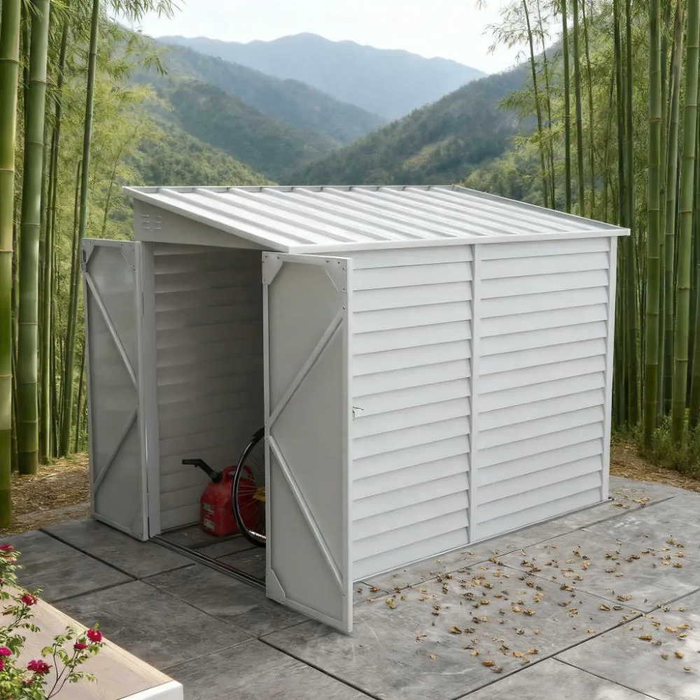tuphen tuphen White Steel Lean-To Trellis 56.25"W x 106.25"D x 69.25"/79.5"H — product photo