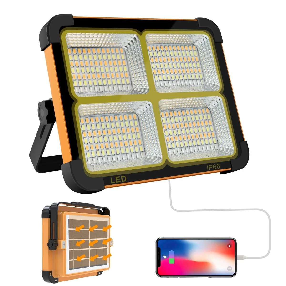  Baldwin D8 100W 16500mAh 10000LM Emergency Lighting Orange Black — product photo