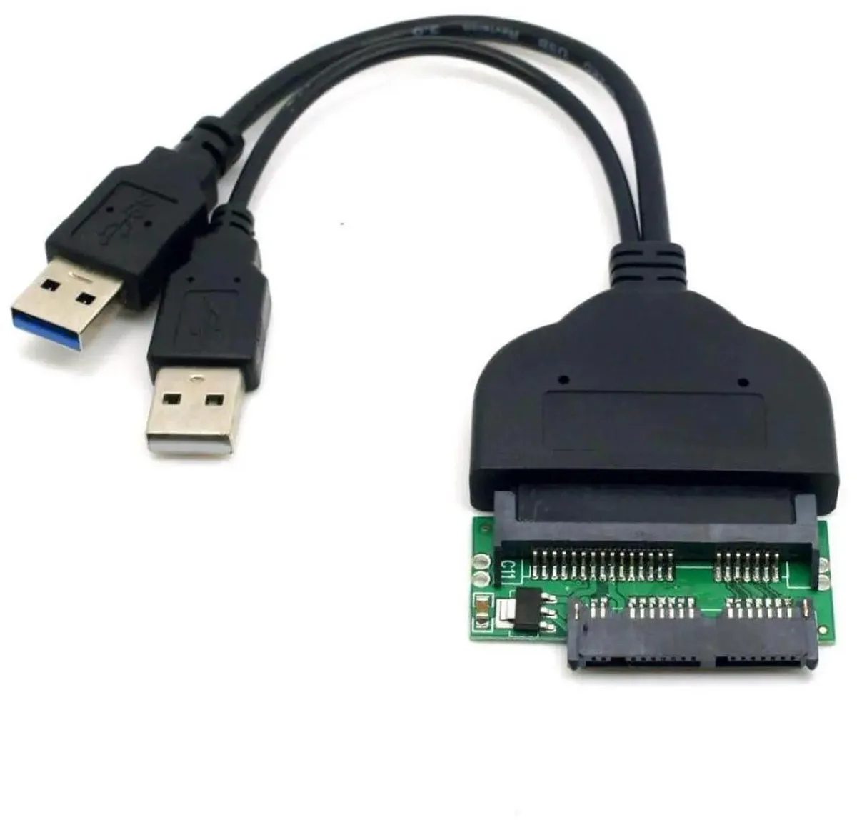 Vszerda Vszerda 1.8" Micro SATA 16Pin to 2.5" SATA 22Pin Adapter with USB Power Cable — product photo