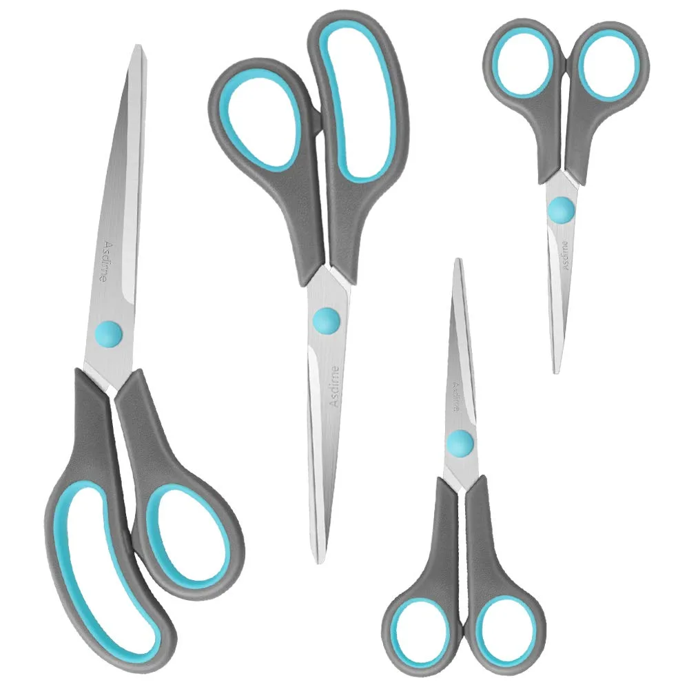  Asdirne Aa4 Scissors 4-pack 9.6/8.5/6.4/5.4" blue/gray — product photo