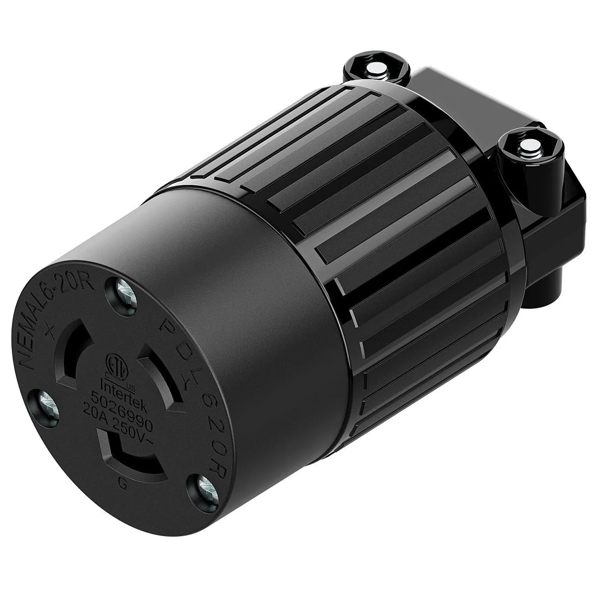LORDWORLD LORDWORLD NEMA L6-20R Twist Lock Female Receptacle 20A 250V Black — product photo