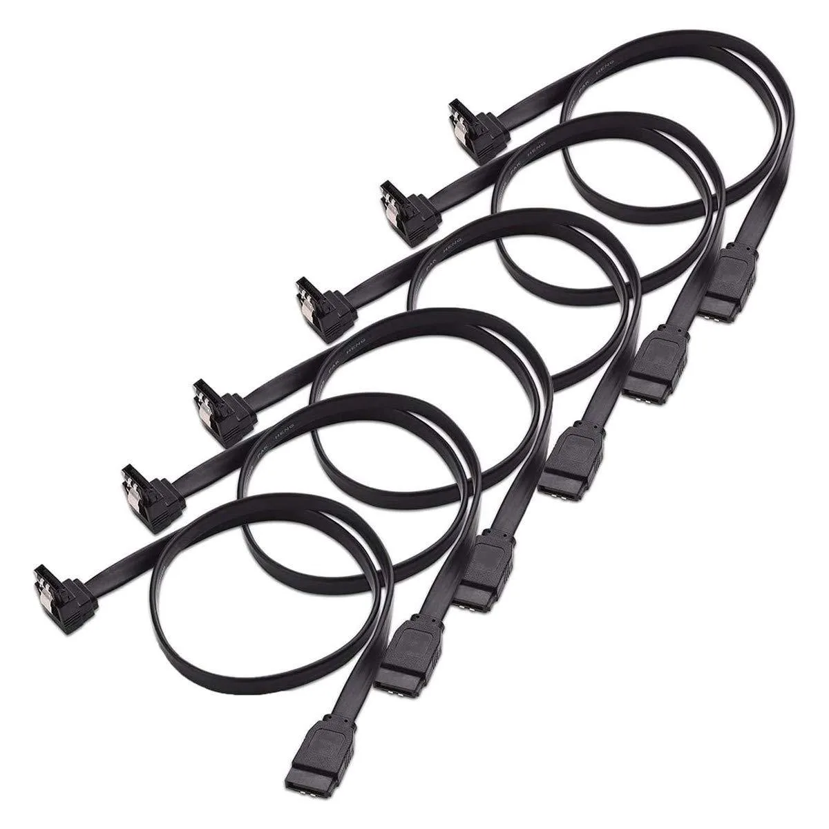  ELIATER 6 Pack SATA III 6.0 Gbps 90 Degree Right-Angle Cable 16-Inch — product photo