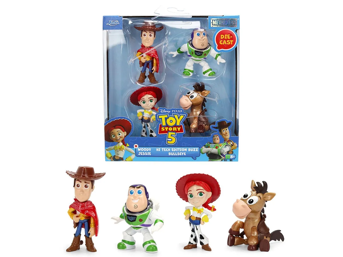 Jada Jada Toy Story 5 2026 Metalfigs 4-Figure Set Jessie Woody Bullseye Hi-Tech Buzz 2.5 inch — product photo
