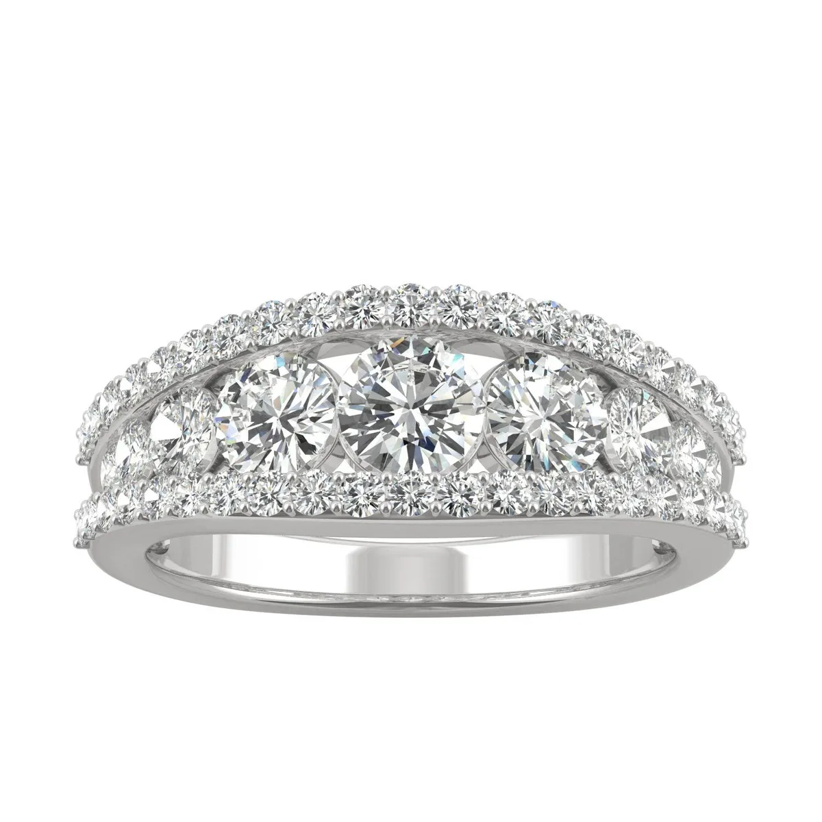 Charles &amp; Colvard Charles &amp; Colvard 14K White Gold Moissanite 4.5mm Round Ring Size 7 1.53cttw DEW — product photo