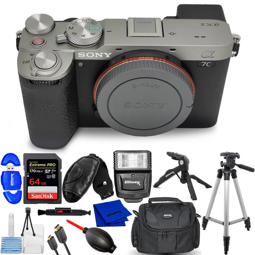 Sony Sony a7C II Compact Mirrorless Camera Silver 12PC Bundle — product photo