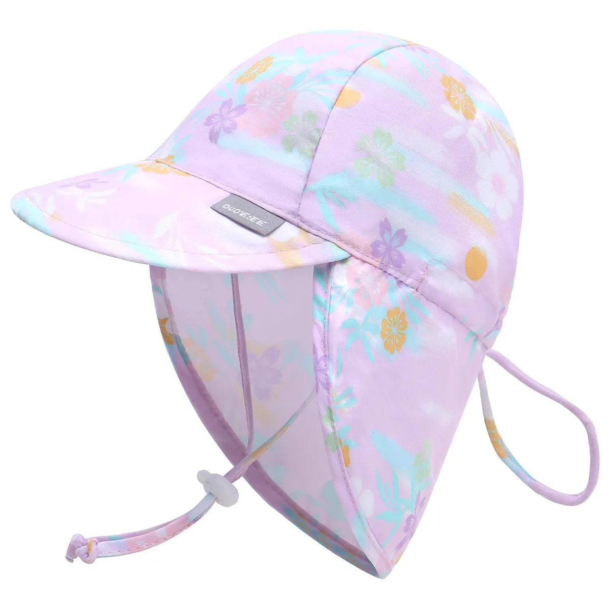  Duoyeree UPF 50+ Baby Sun Hat with Ear Neck Protection Floral 2-5T — product photo