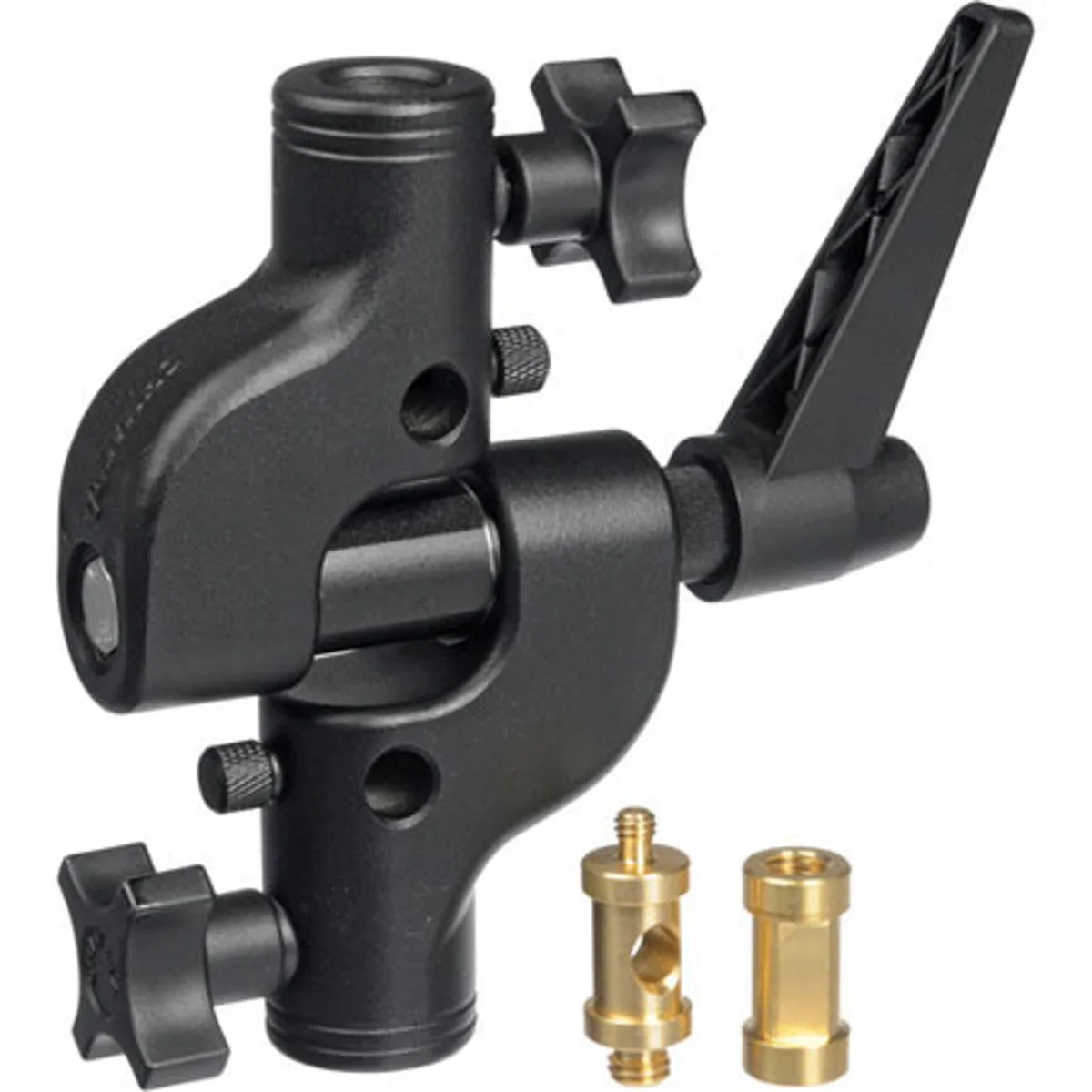 Chimera single light stand adapter with 5/8" studs, metal finish