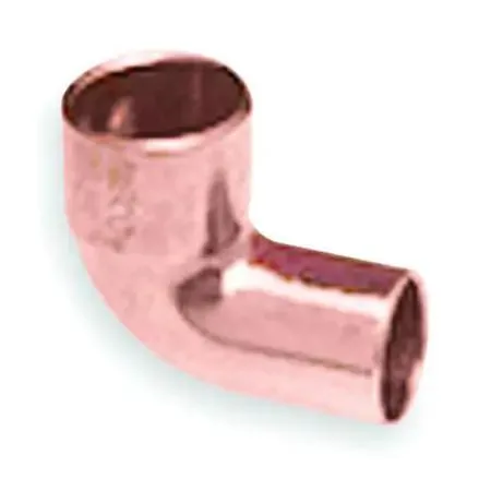 Copper 90-degree close rough elbow, 1-inch tube size, wrot copper finish