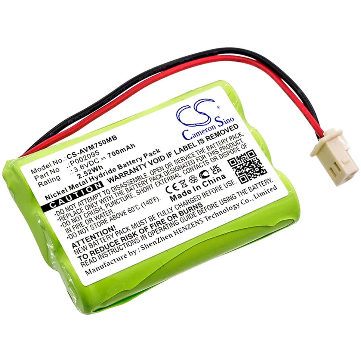  Cameron Sino Battery for Alecto DVM-75 700mAh 3.6V — product photo