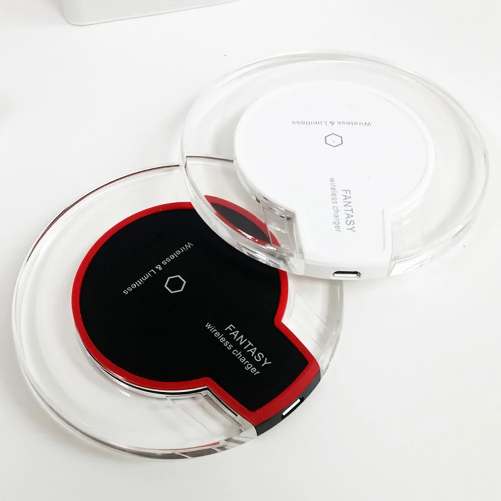 White circular wireless charging pad, 100mm diameter, 10.4mm thick