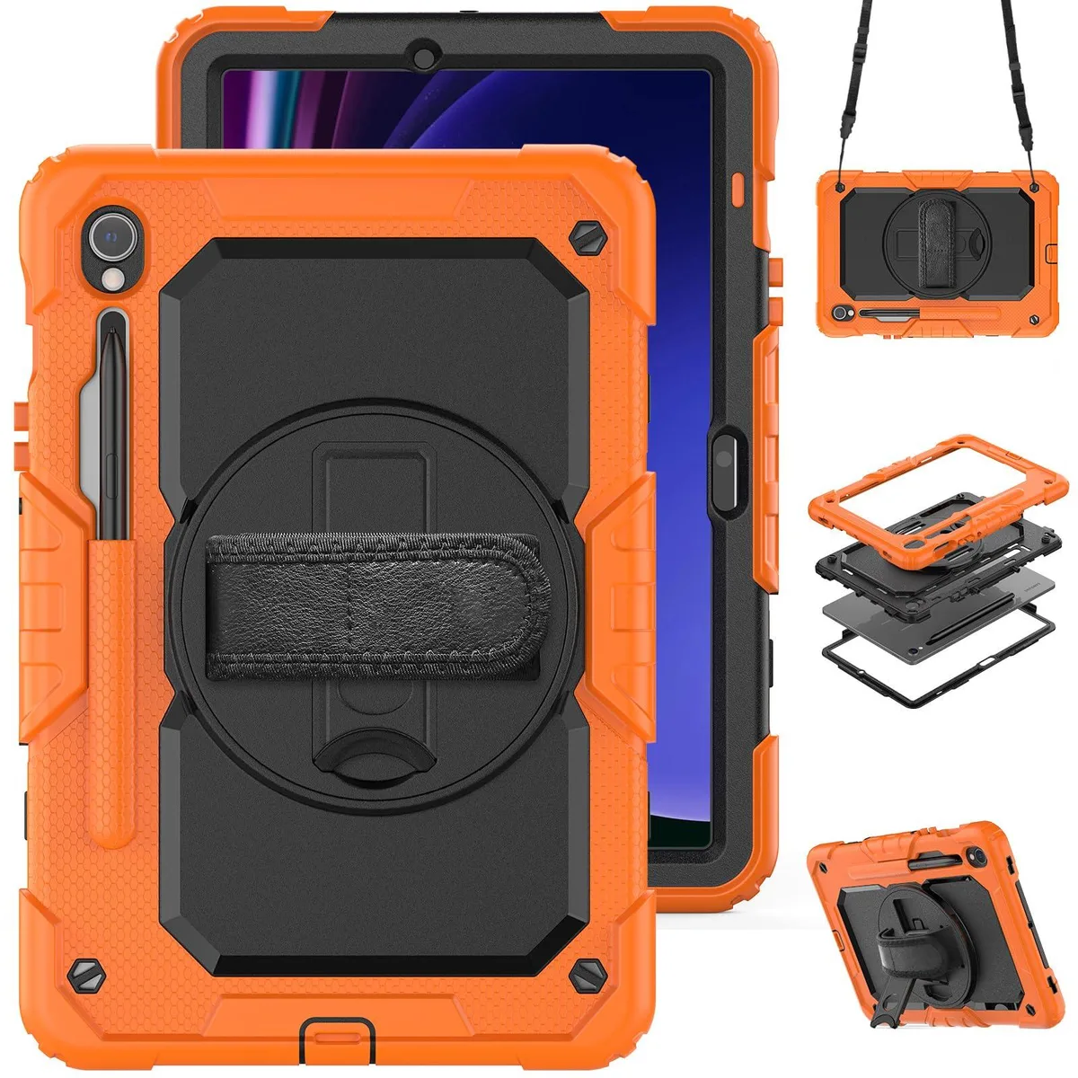 Timoom Timoom Protective Case Orange 10.9 11 360° Kickstand Hand Shoulder Strap — product photo