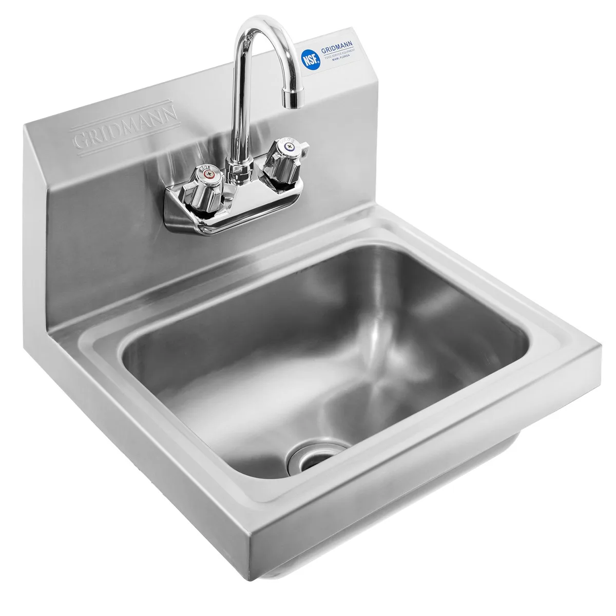 Gridmann Gridmann GR13-SERV1 Wall-Mount Kitchen Sink 14x10x5 Bowl 17x15-1/2 Overall — product photo