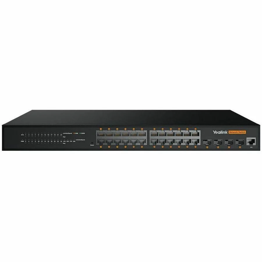 Yealink Network Technology Co., Ltd Yealink Network Technology Co., Ltd 1303228 24-port L2+ managed network switch 370W PoE — product photo