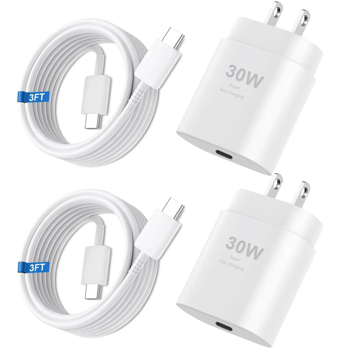 KEHIPI KEHIPI 30W USB C Charger 2 Pack with 3FT Cable — product photo