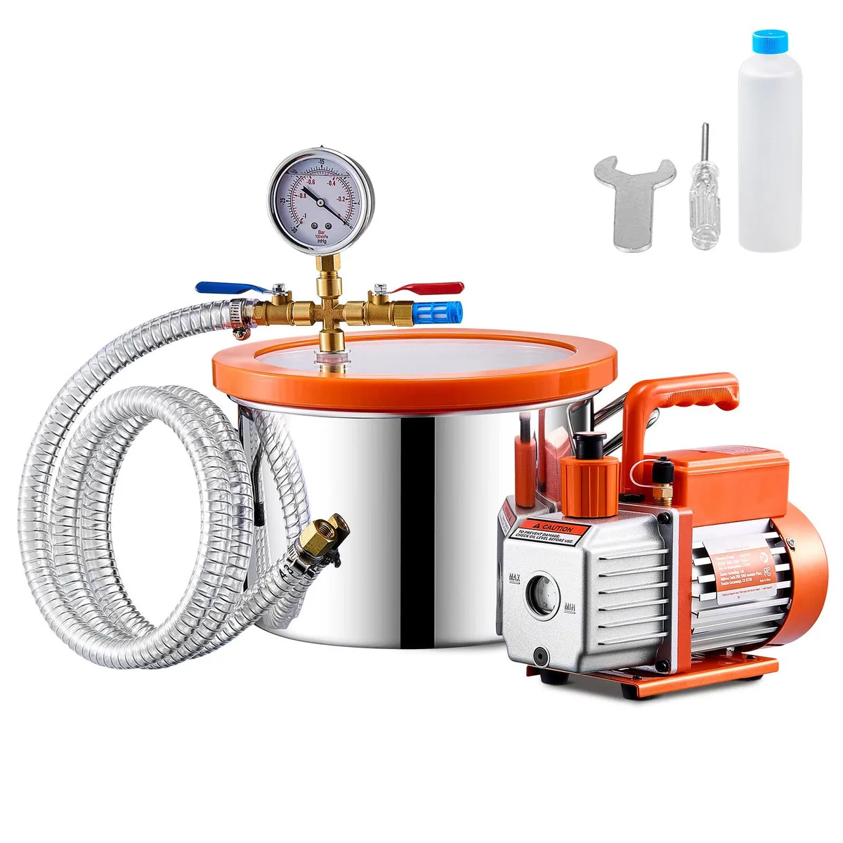 VEVOR VEVOR 1.5 Gallon Vacuum Chamber 3.5 CFM Pump Kit Stainless Steel Acrylic Lid — product photo