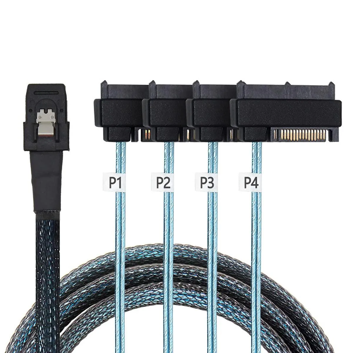 LORDWORLD LORDWORLD SFF-8087 to 4×SFF-8482 SAS/SATA 15-pin Cable 50cm — product photo