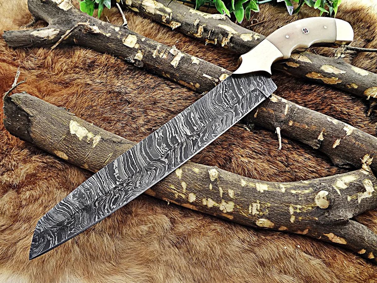 Damascus Depot Damascus Depot 13" Full Tang 9" Blade Camel Bone Handle Knife — product photo