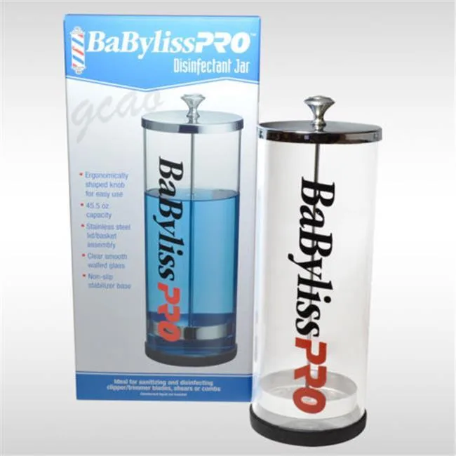 Conair Babyliss disinfectant jar, cylindrical, glossy finish