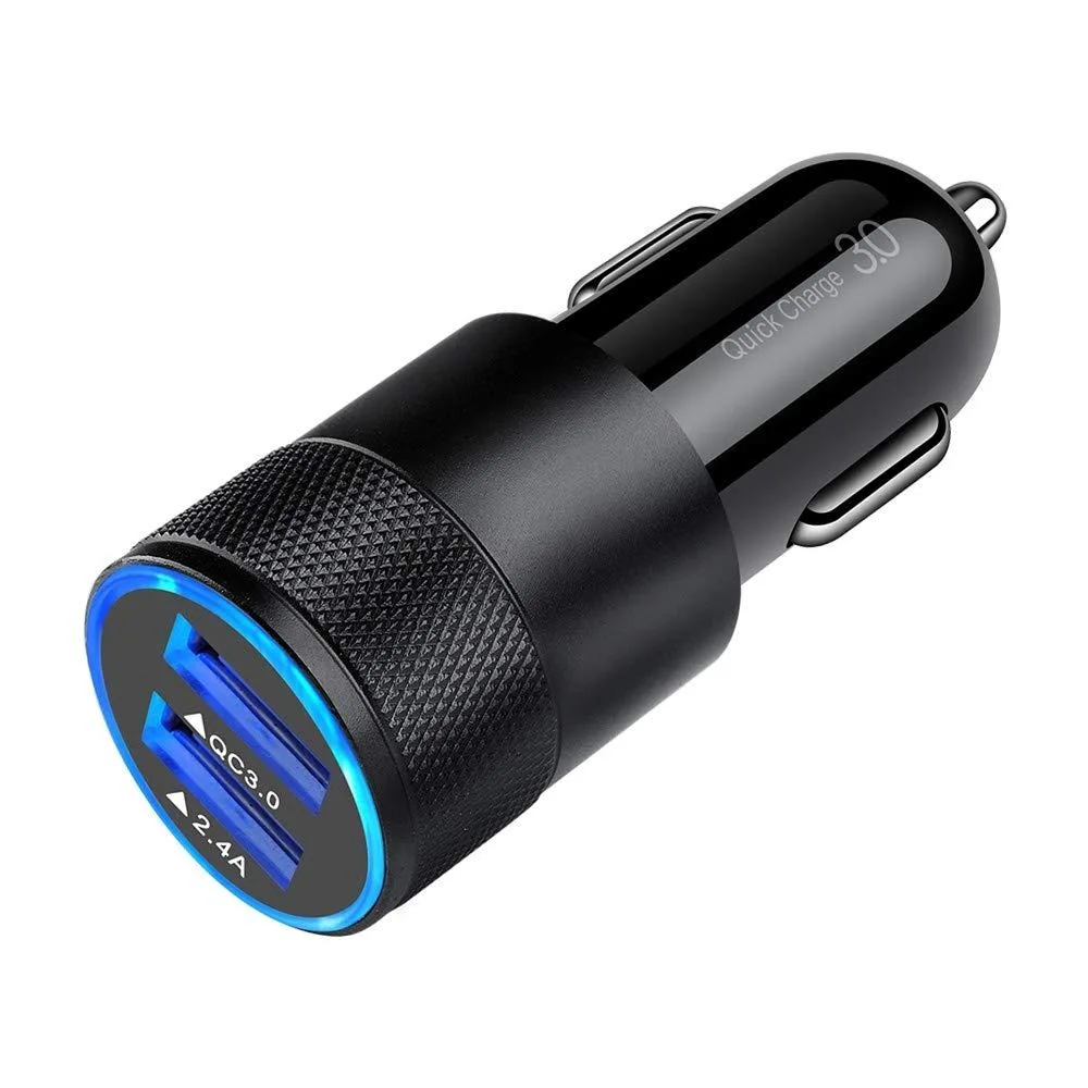 No Sew No Sew YD-QC3.0 30W 5.4A Dual USB-A Car Charger 12-24V — product photo