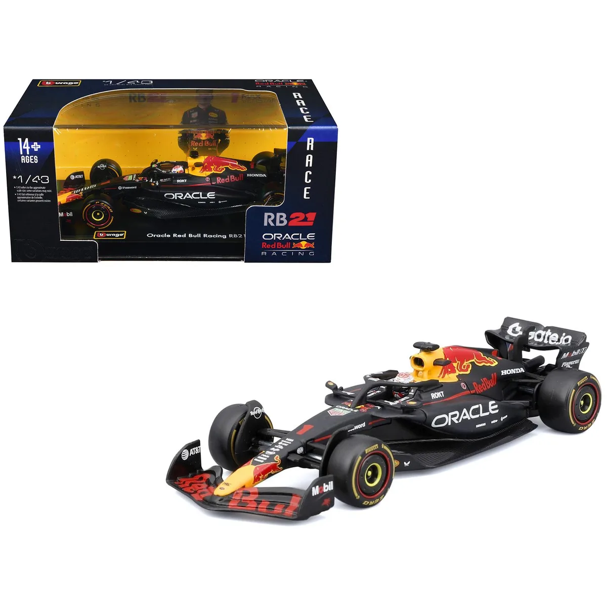 BBURAGO BBURAGO Red Bull Racing RB21 #1 2025 1/43 Diecast with Display Case — product photo