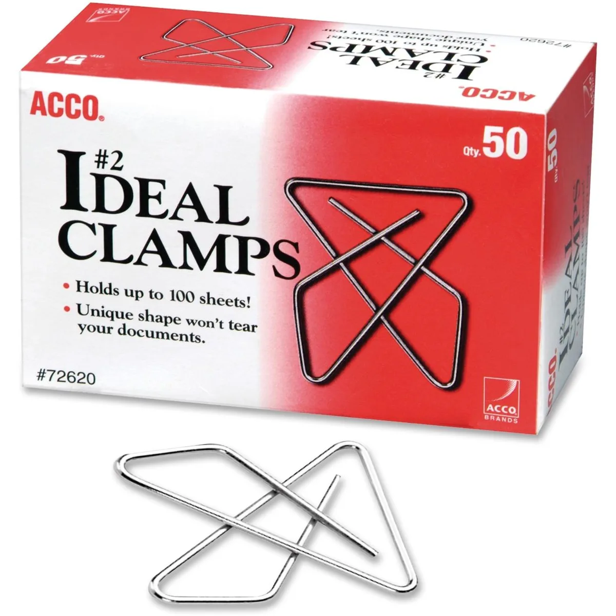 ACCO ACCO 72643 Butterfly Clamps Silver 150 Pack No. 2 100 Sheets — product photo