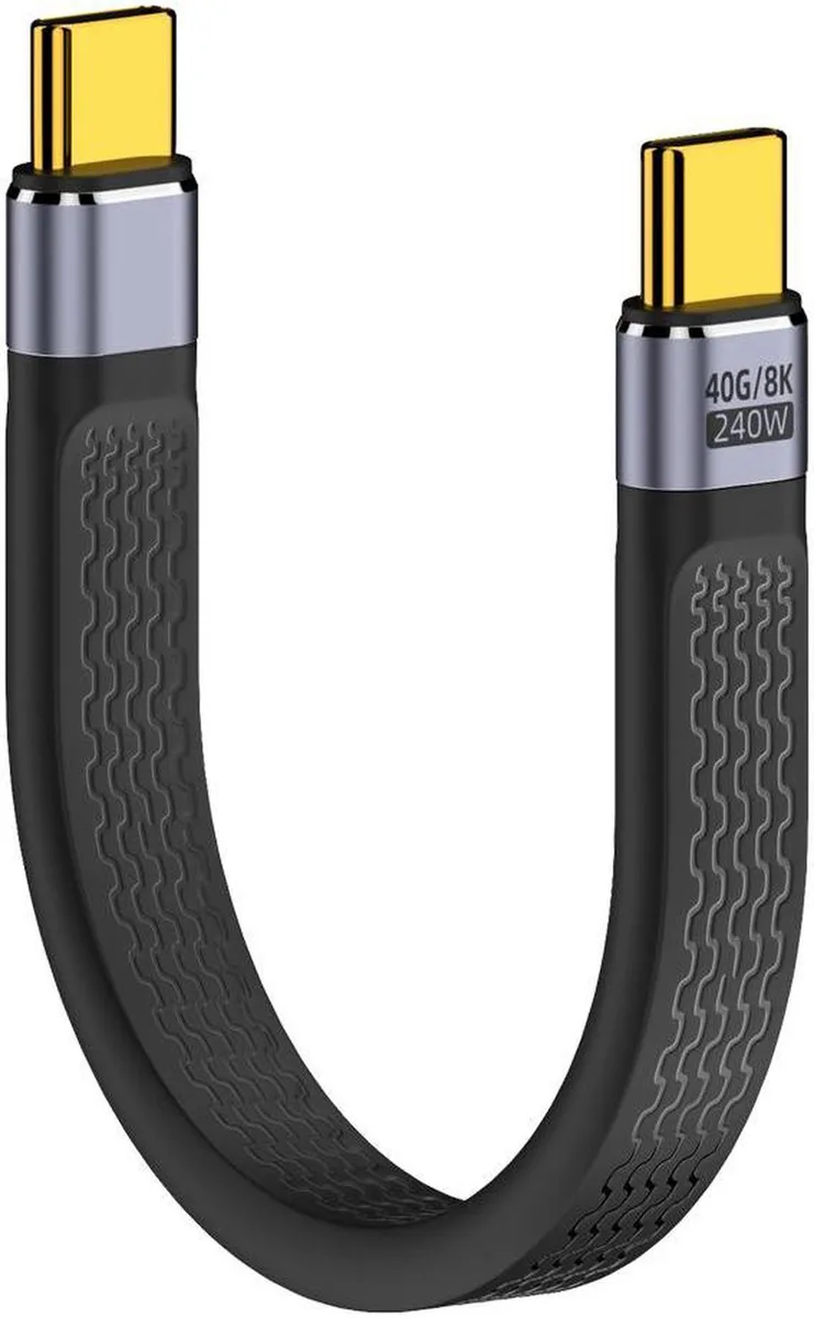 Vszerda Vszerda FPC USB 4.0 Cable USB C to USB C 0.4ft 40Gbps 240W PD 3.1 8K@60Hz Thunderbolt 4/3 Black — product photo