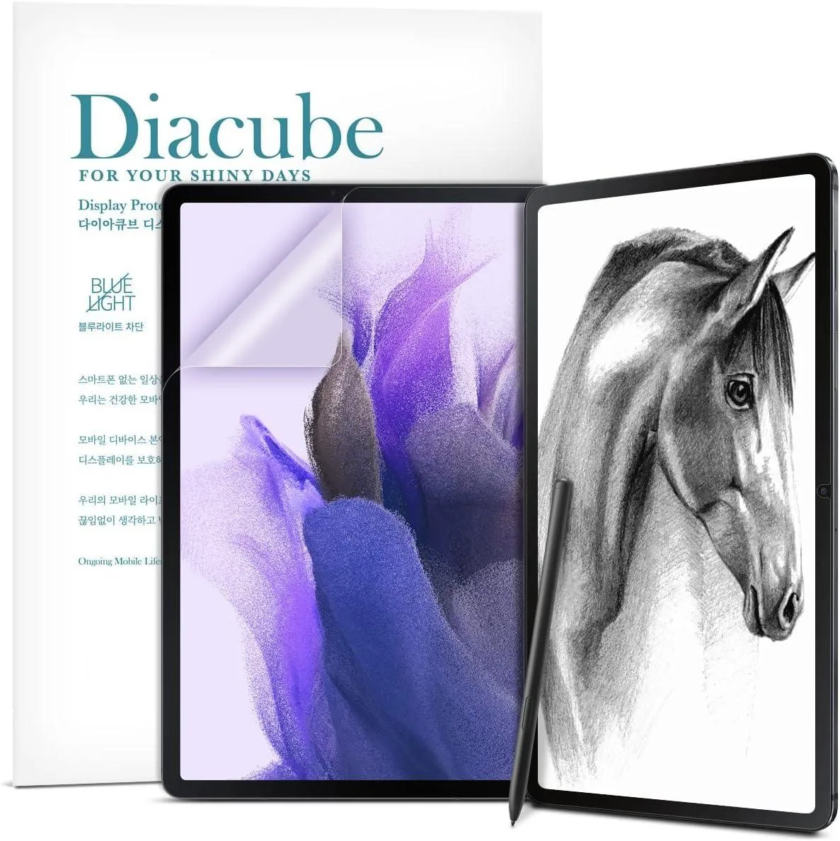 Two matte screen protectors for a 10.9 inch tablet, one paperfeel and one anti-glare, both with blue light filter