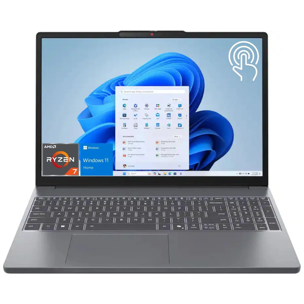Lenovo Lenovo IdeaPad Slim 3 15.3" Touchscreen Laptop AMD Ryzen 7 170 48GB DDR5 1TB SSD Grey — product photo