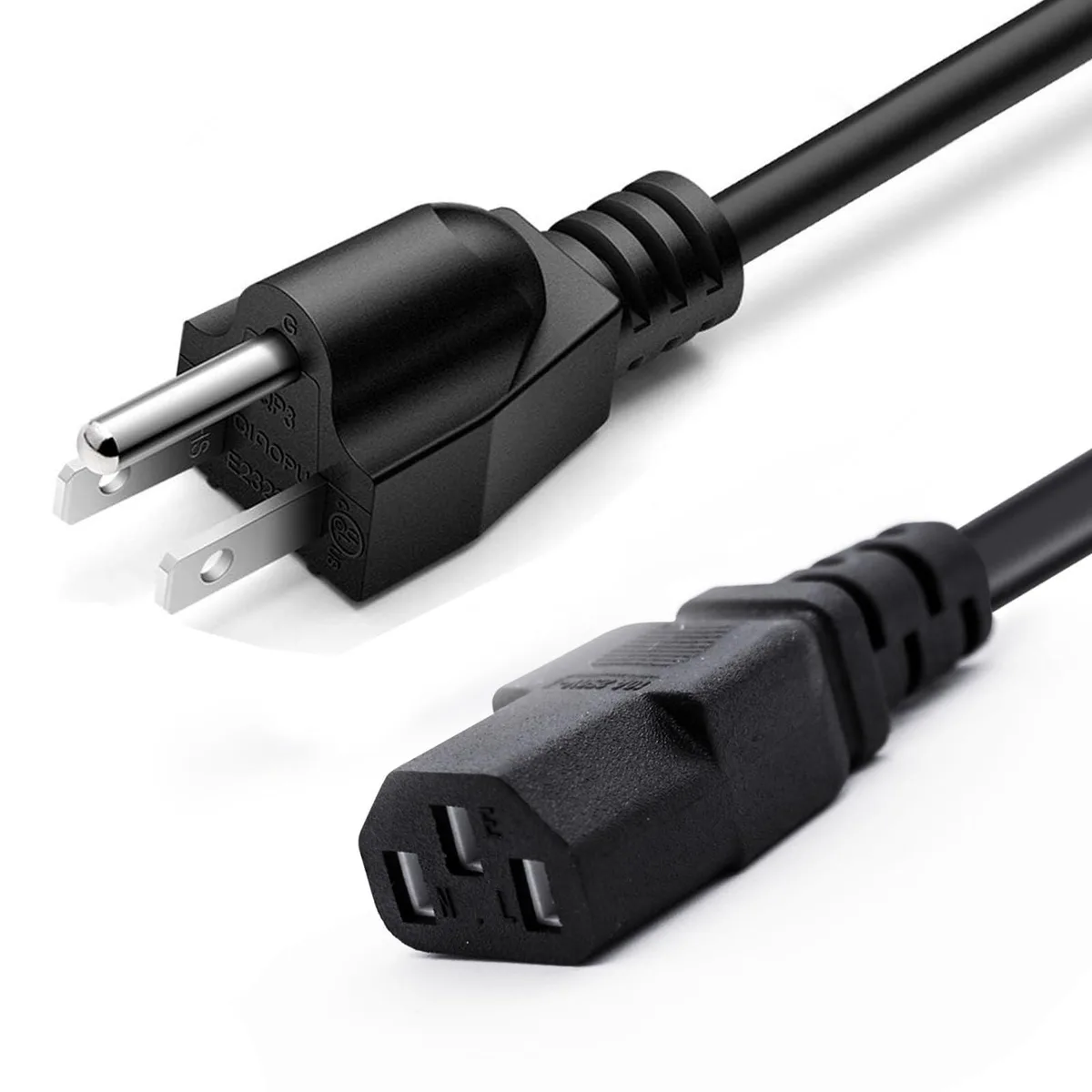 Universal 3 Prong AC Power Cord Replacement 6.6FT — product photo